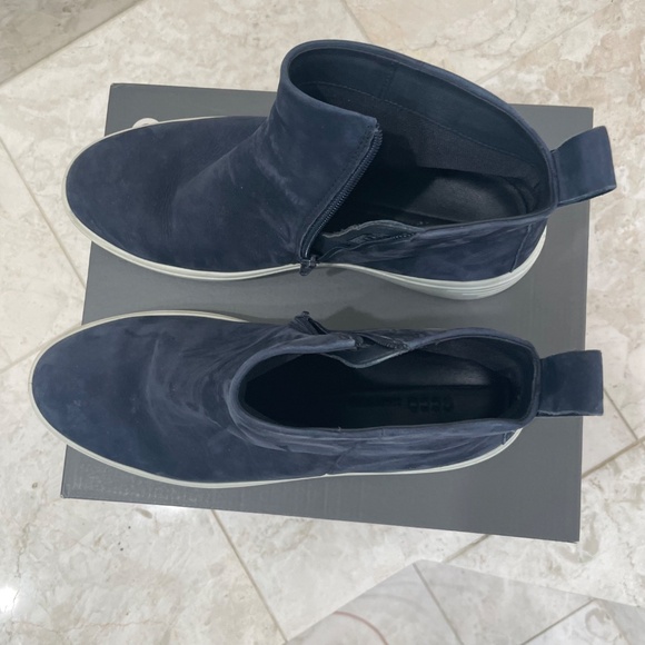 ECCO {41} Ankle Boots Navy Blue White Wedge "Night Sky" - Picture 4 of 9